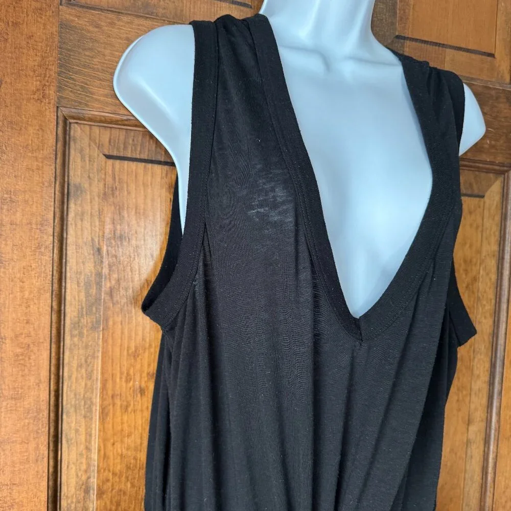 BECCA by Rebecca Virtue Black Deep V Romper Swimsuit Coverup Large